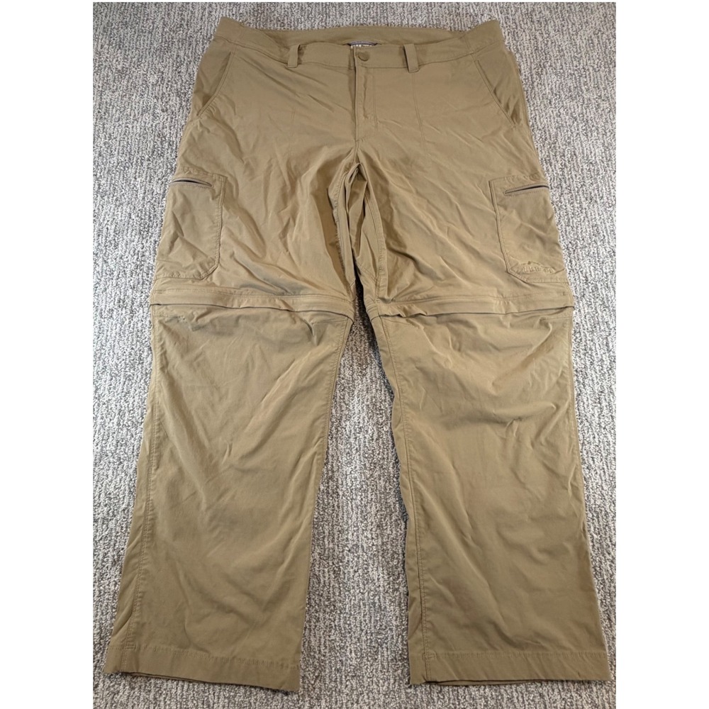 LL Bean Convertible‎ Cargo Pants Mens 40x29 Tan Khaki Water Resistant 506423